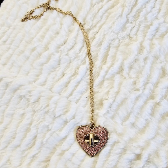 Coach Heart Necklace With Gold Chain - Picture 2 of 3